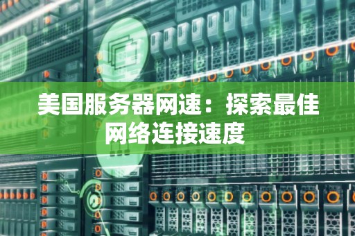 美国服务器网速：分析好的网络连接速度 
