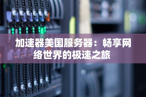 加速器美国服务器:畅享网络世界的极速之旅 加速器美国服务器:畅享网络世界的极速之旅