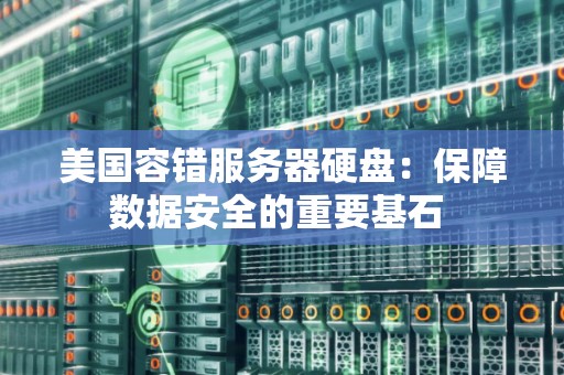 美国容错服务器硬盘:保障数据安全的重要基石 美国容错服务器硬盘:保障数据安全的重要基石