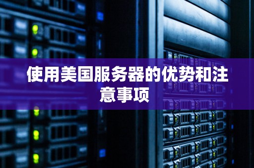 使用美国服务器的优势和注意事项 