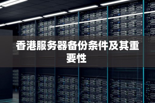 香港服务器备份条件及其重要性 
