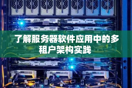 了解服务器软件应用中的多租户架构经验 