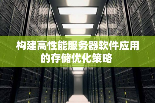 构建高性能服务器软件应用的存储优化策略 