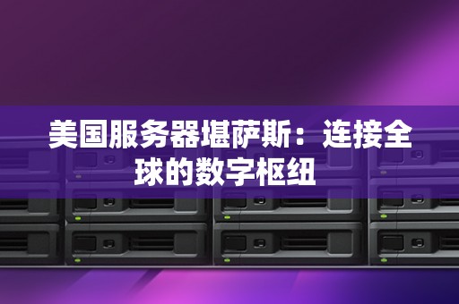 美国服务器堪萨斯：连接全球的数字枢纽 