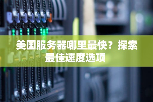 美国服务器哪里最快？分析好的速度选项 
