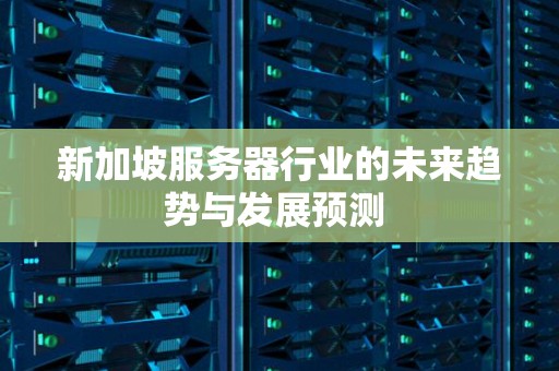 新加坡服务器行业的未来趋势与发展预测 