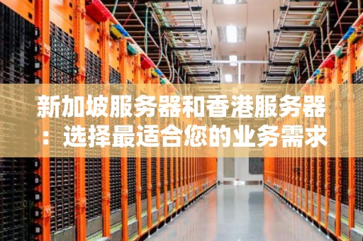 新加坡服务器和香港服务器：选择最适合您的业务需求 