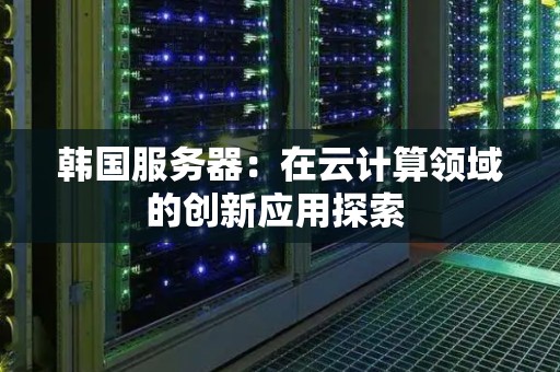 韩国服务器:在云计算领域的创新应用分析 韩国服务器:在云计算领域的创新应用分析