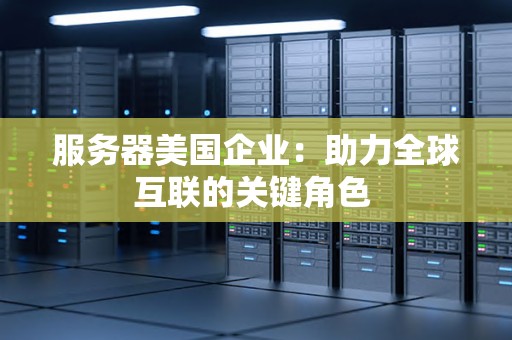 服务器美国企业：助力全球互联的关键角色 