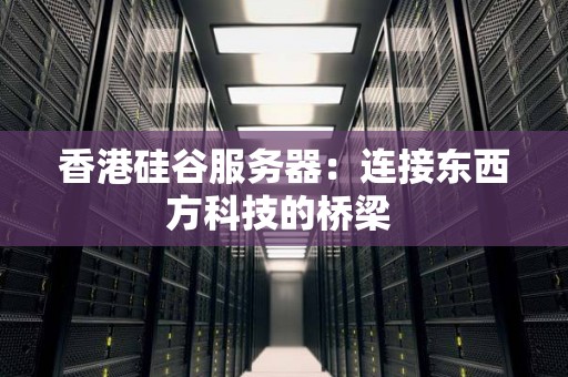 香港硅谷服务器：连接东西方科技的桥梁 
