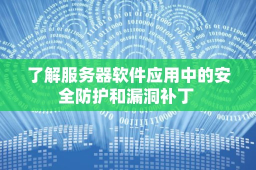 了解服务器软件应用中的安全防护和漏洞补丁 