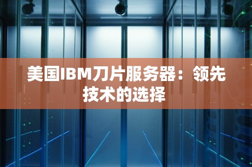 美国IBM刀片服务器:领先技术的选择 美国IBM刀片服务器:领先技术的选择