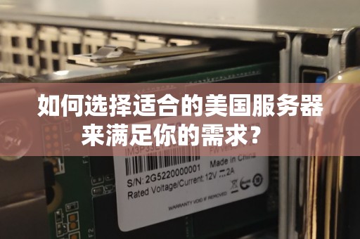 如何选择适合的美国服务器来满足你的需求？ 