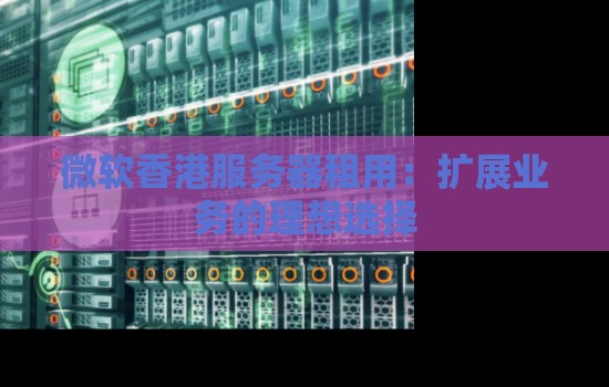微软香港服务器租用：扩展业务的理想选择