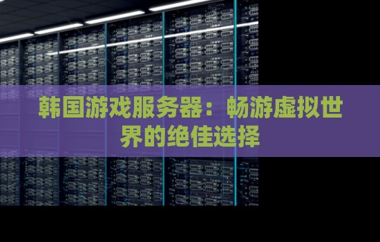 韩国游戏服务器：畅游虚拟世界的绝佳选择