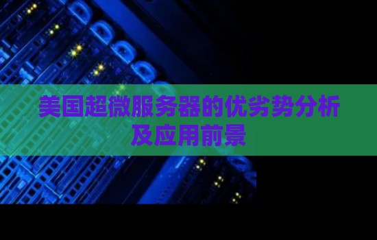 美国超微服务器的优劣势分析及应用前景 美国超微服务器的优劣势分析及应用前景