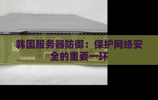 韩国服务器防御:保护网络安全的重要一环 韩国服务器防御:保护网络安全的重要一环