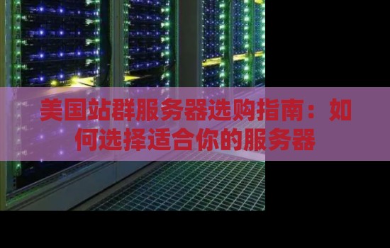美国站群服务器选购建议:如何选择适合你的服务器 美国站群服务器选购建议:如何选择适合你的服务器