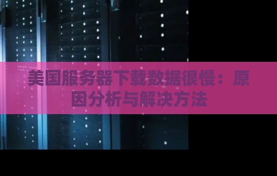 美国服务器下载数据很慢:原因分析与解决方法 美国服务器下载数据很慢:原因分析与解决方法