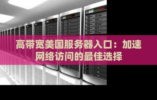 高带宽美国服务器入口：加速网络访问的好的选择