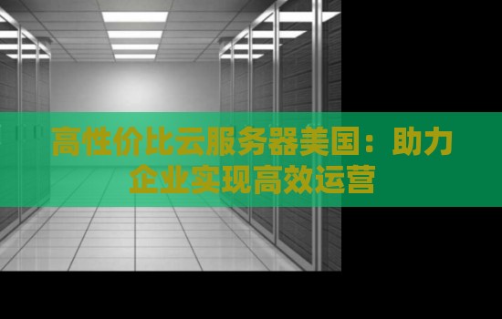 高性价比云服务器美国:助力企业实现高效运营 高性价比云服务器美国:助力企业实现高效运营