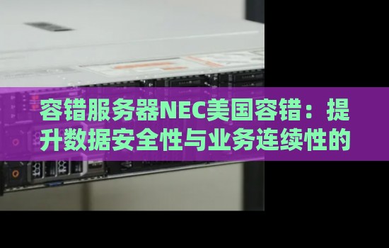 容错服务器NEC美国容错：提升数据安全性与业务连续性的好的选择
