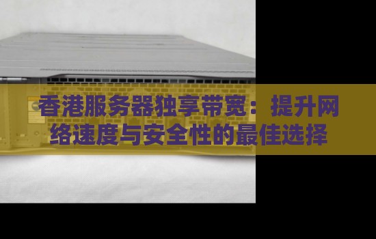 香港服务器独享带宽：提升网络速度与安全性的好的选择