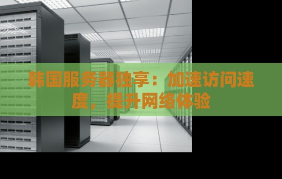 韩国服务器独享:加速访问速度,提升网络体验 韩国服务器独享:加速访问速度,提升网络体验