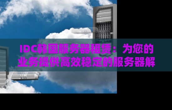 IDC韩国服务器租赁:为您的业务提供高效稳定的服务器解决方案 IDC韩国服务器租赁:为您的业务提供高效稳定的服务器解决方案