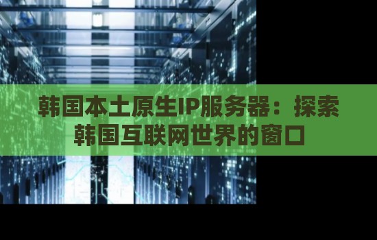 韩国本土原生IP服务器：分析韩国互联网世界的窗口