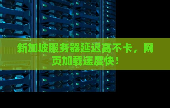 新加坡服务器延迟高不卡,网页加载速度快! 新加坡服务器延迟高不卡,网页加载速度快!