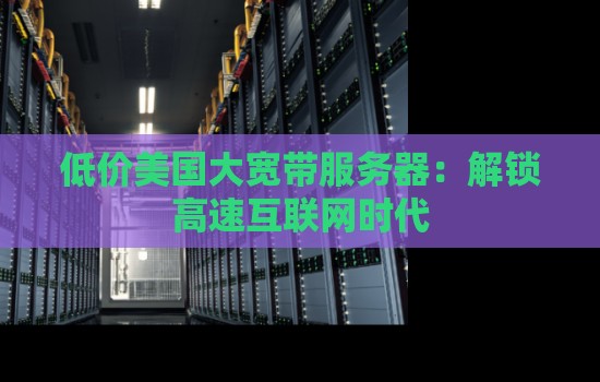 低价美国大宽带服务器：解锁高速互联网时代