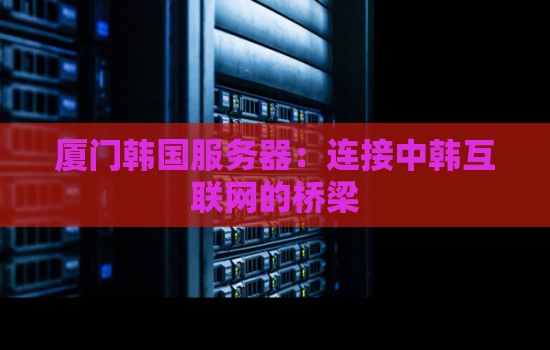 厦门韩国服务器:连接中韩互联网的桥梁 厦门韩国服务器:连接中韩互联网的桥梁