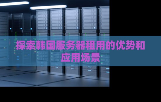 分析韩国服务器租用的优势和应用场景