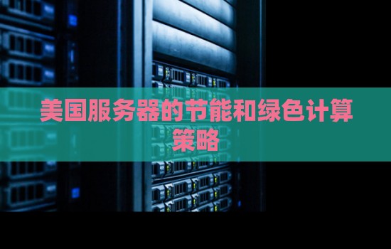 美国服务器的节能和绿色计算策略