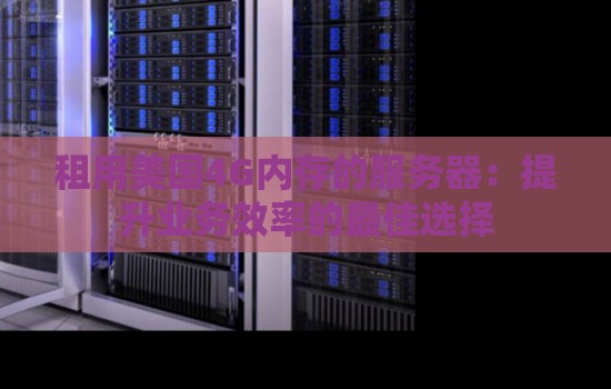 租用美国4G内存的服务器：提升业务效率的好的选择