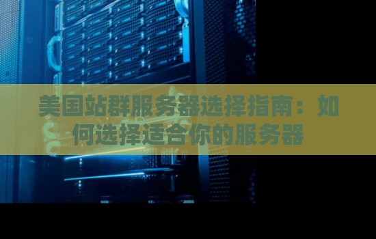 美国站群服务器选择建议:如何选择适合你的服务器 美国站群服务器选择建议:如何选择适合你的服务器