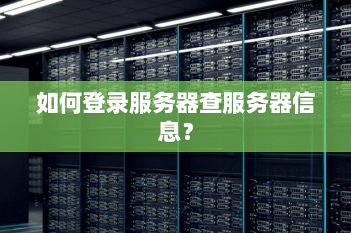 如何登录服务器查服务器信息？