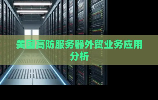 美国高防服务器外贸业务应用分析
