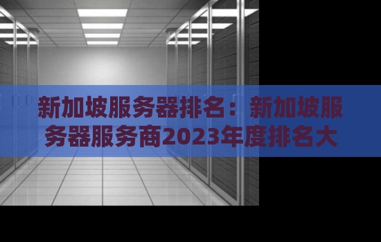 新加坡服务器排名：新加坡服务器服务商2023年度排名大比拼。