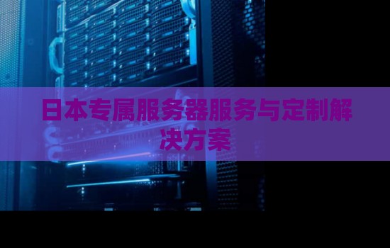 日本专属服务器服务与定制解决方案