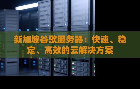 新加坡谷歌服务器:快速、稳定、高效的云解决方案 新加坡谷歌服务器:快速、稳定、高效的云解决方案