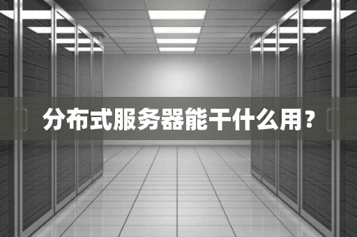 分布式服务器能干什么用？