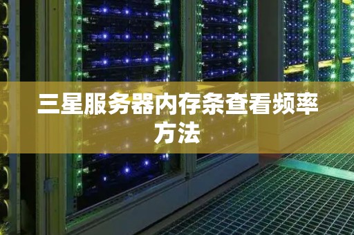 三星服务器内存条查看频率方法