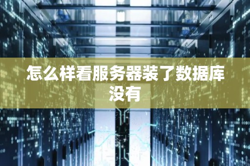 怎么样看服务器装了数据库没有