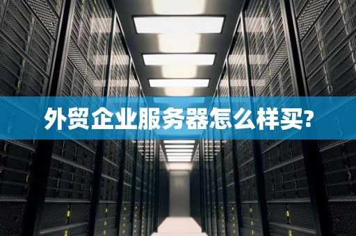 外贸企业服务器怎么样买?