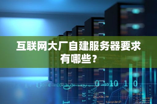 互联网大厂自建服务器要求有哪些？