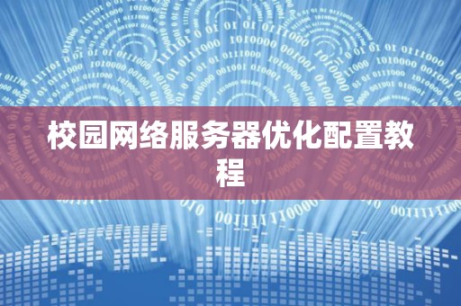 校园网络服务器优化配置教程