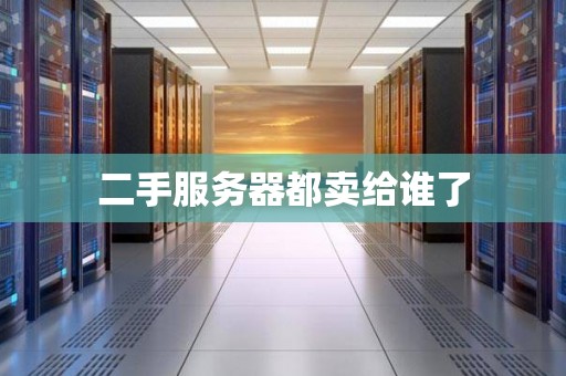 二手服务器都卖给谁了