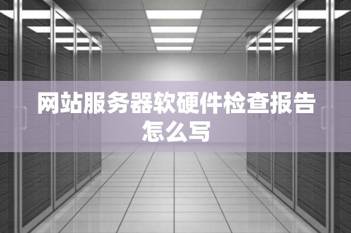 网站服务器软硬件检查报告怎么写